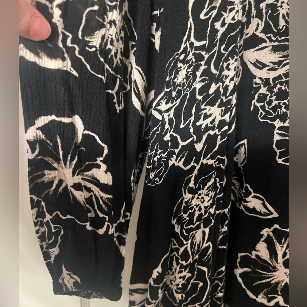 Free People Black Tunic Dress with White Floral Print - Picture 7 of 9